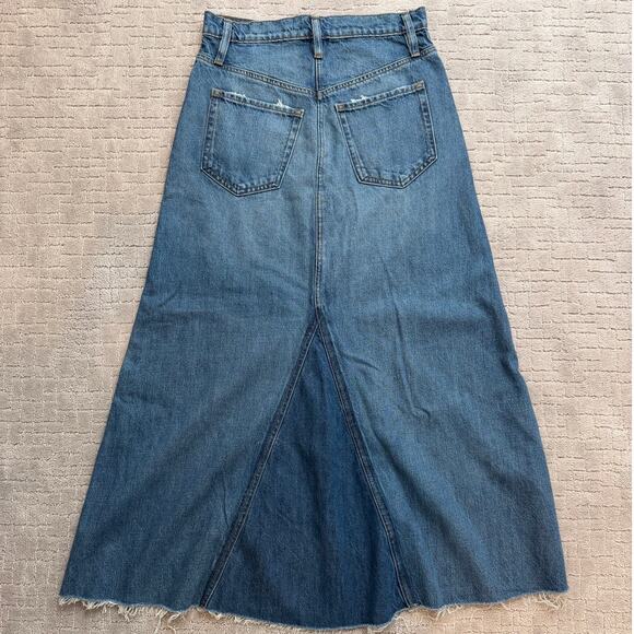 NWT FRAME The Dorothy Slowpoke Blue Denim A-Line Skirt Size 25 - Picture 2 of 13
